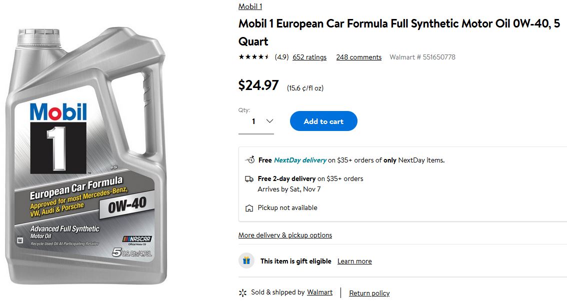 Name:  Mobil 1 European Car Formula Full Synthetic Motor Oil 0W-40.jpg
Views: 229
Size:  73.9 KB